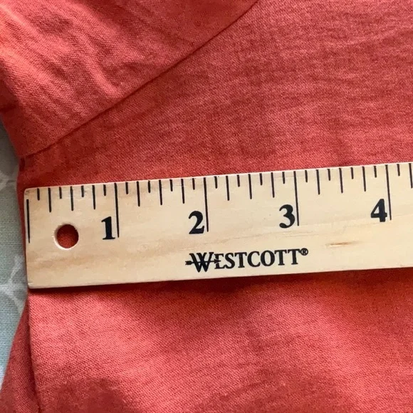 Yushi Women’s Orange 3/4 Sleeves Tunic Lagenlook Blouse Size X-Large - Picture 9 of 10